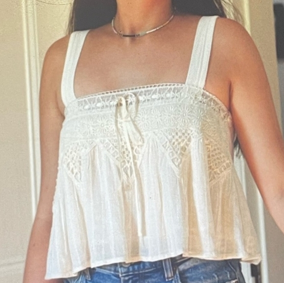 AE baby doll cropped top Orange - Picture 1 of 4